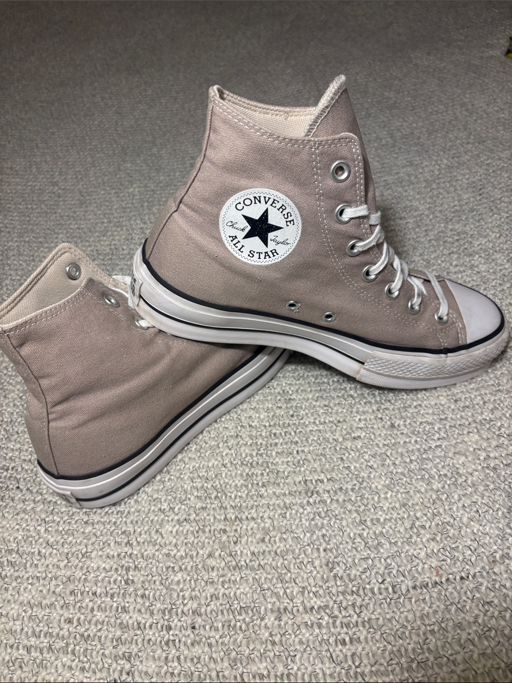 Converse Chuck Taylor All Star Lift Platform Hi Top Sneakers Wonder Stone - Picture 2 of 11